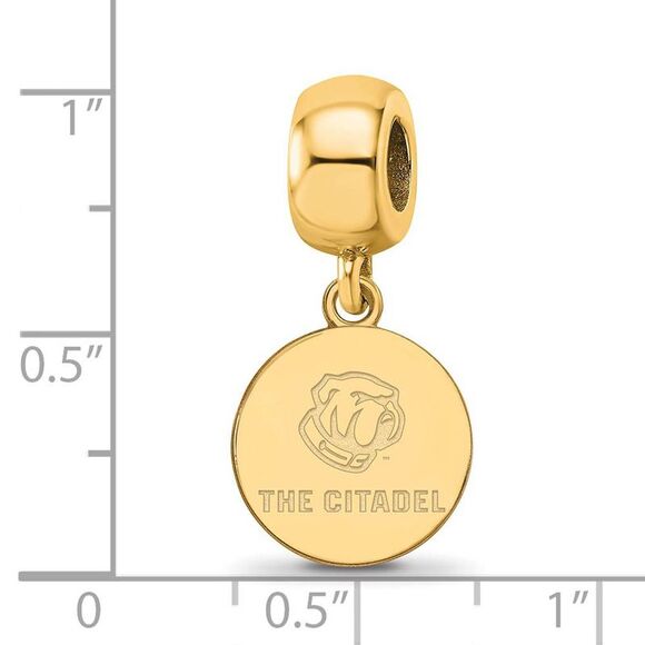 14K Yellow Gold Plated Silver The Citadel Small Dangle Bead Charm - Picture 5 of 6